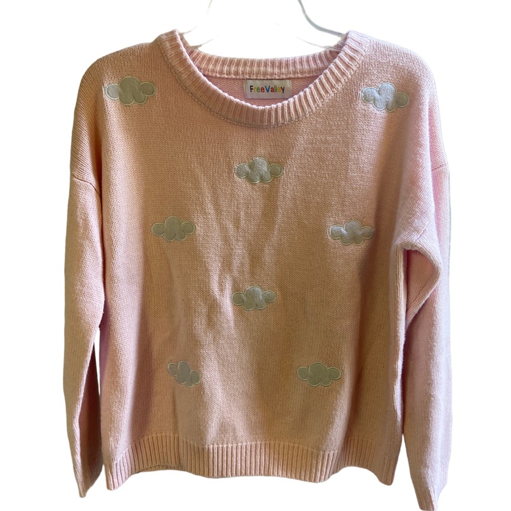 Free valley pink clouds long sleeve pastel Sweater medium kawaii
